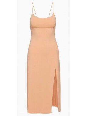 ARITZIA WILFRED Dreamweaver Strappy Midi Dress Orange Coral Med Preppy Minimal